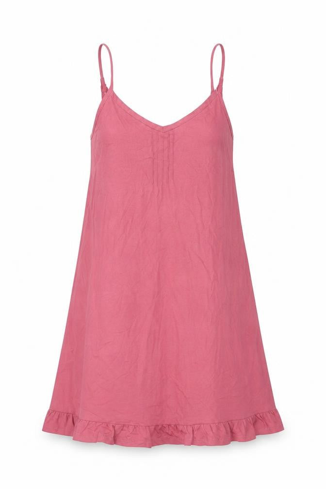 Marks & Spencer Womens Pink Cotton Tank Dress Size S V-Neck Pullover