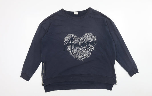 Dreamo Womens Blue Cotton Pullover Sweatshirt Size S Pullover - Amore