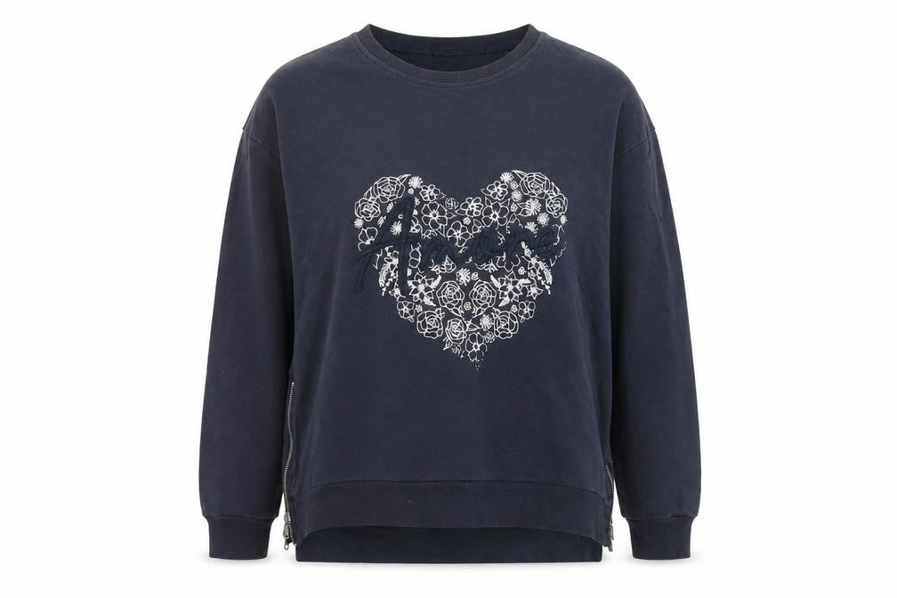Dreamo Womens Blue Cotton Pullover Sweatshirt Size S Pullover - Amore