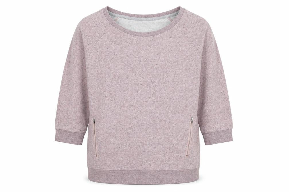 New Look Womens Pink Cotton Pullover Sweatshirt Size S Zip
