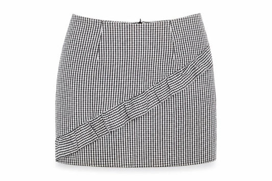 Clockhouse Womens Black Check Polyacrylate Fibre A-Line Skirt Size 12 Zip