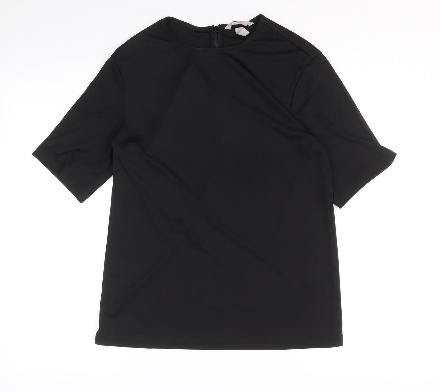 H&M Womens Black Polyester Basic Blouse Size XS Round Neck