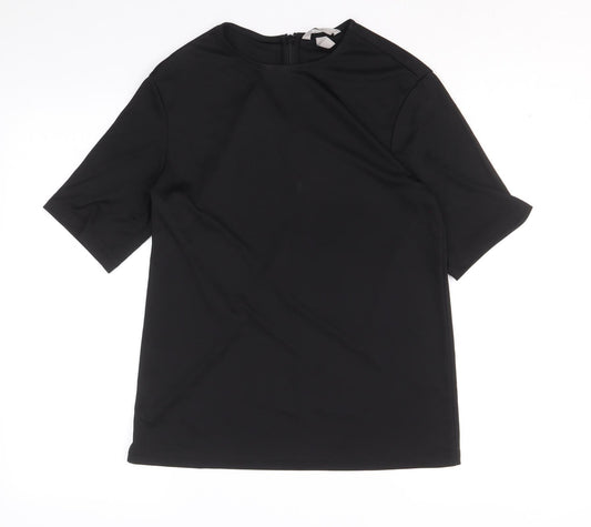 H&M Womens Black Polyester Basic Blouse Size XS Round Neck