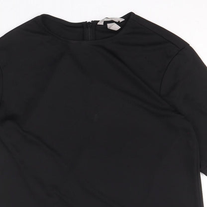 H&M Womens Black Polyester Basic Blouse Size XS Round Neck