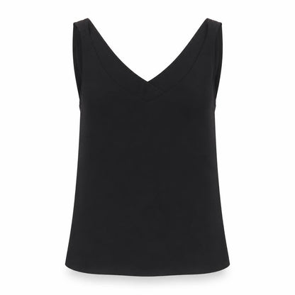 River Island Womens Black Polyester Basic Tank Size 8 V-Neck