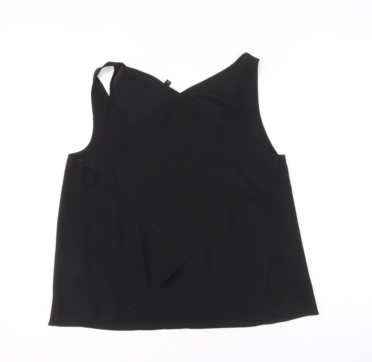 River Island Womens Black Polyester Basic Tank Size 8 V-Neck
