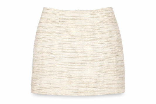 Saba Womens Beige Cotton A-Line Skirt Size 8 Zip