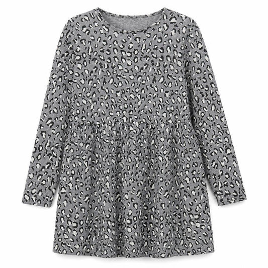 New Look Womens Grey Animal Print Viscose Trapeze & Swing Size 16 Round Neck Pullover - Leopard Pattern