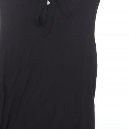 Marks & Spencer Womens Black Polyester Basic Tank Size 10 Scoop Neck