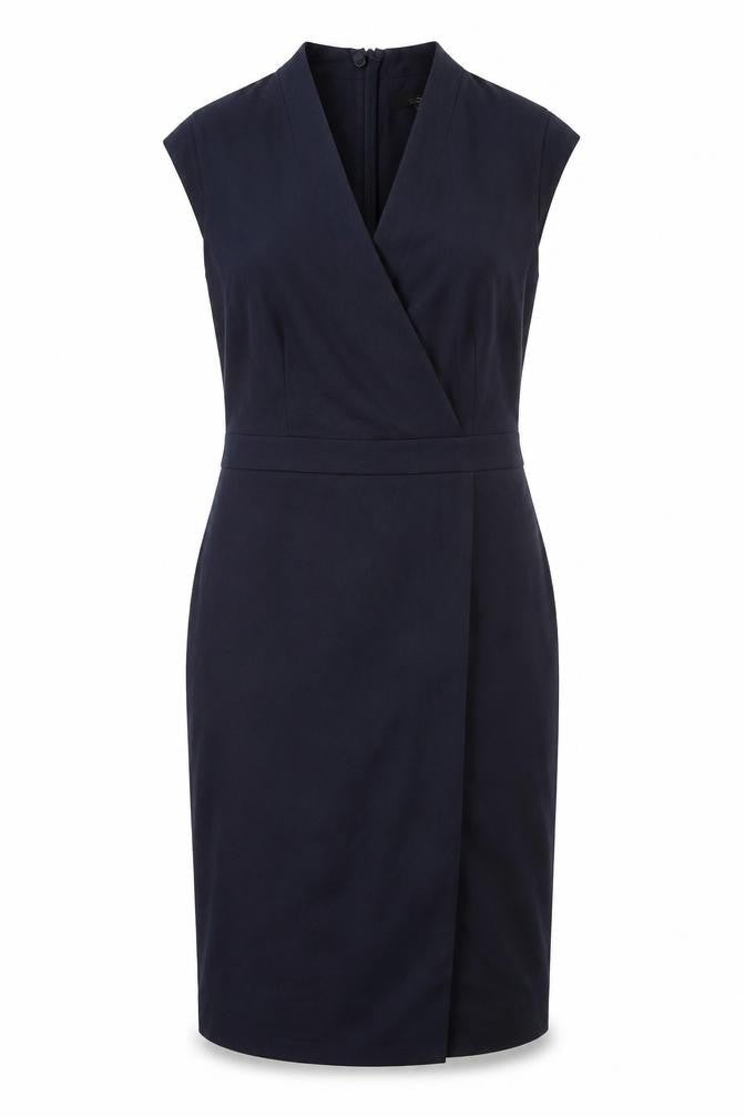 NEXT Womens Blue Polyester A-Line Size 10 V-Neck Zip