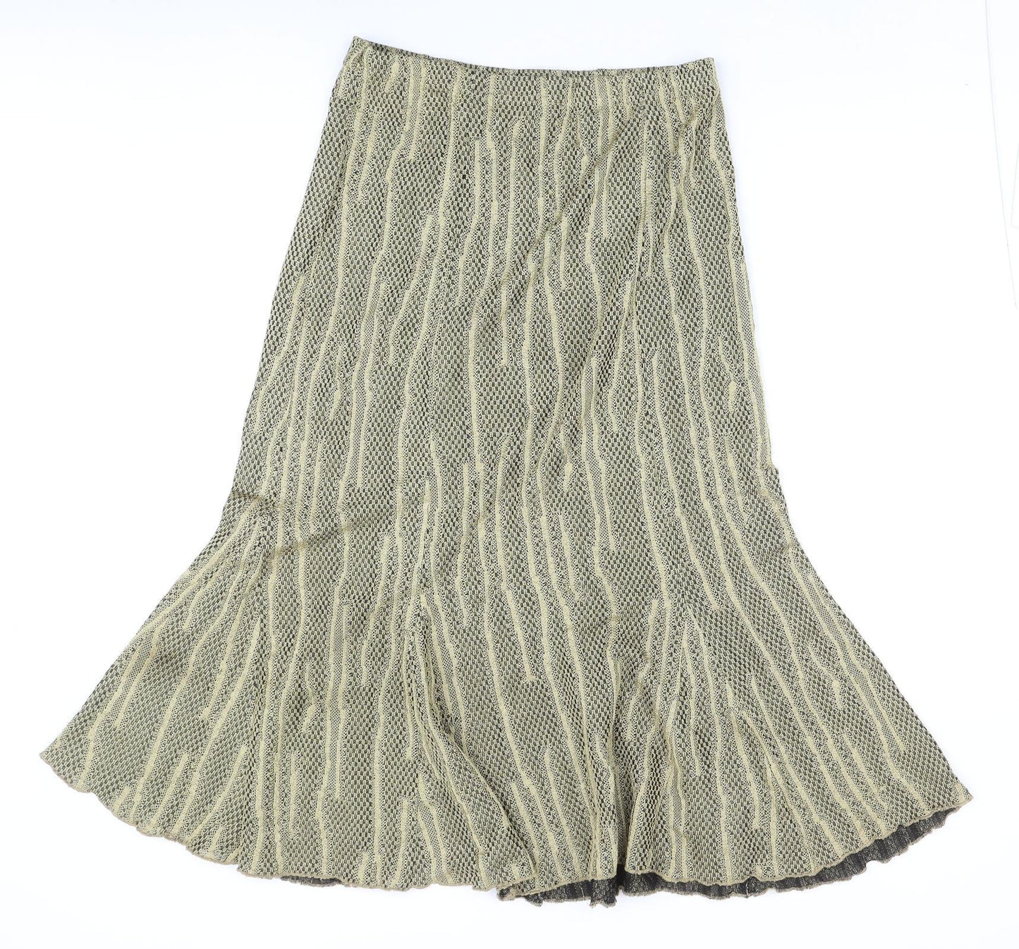 Stephen Womens Gold Geometric Polyester Swing Skirt Size 16