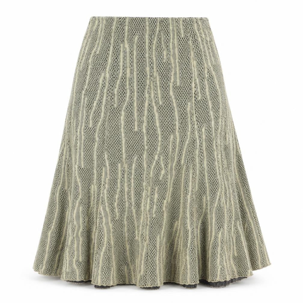 Stephen Womens Gold Geometric Polyester Swing Skirt Size 16