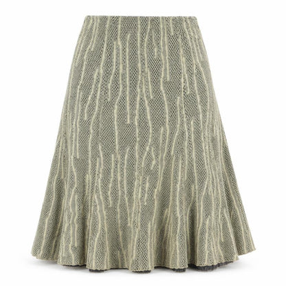 Stephen Womens Gold Geometric Polyester Swing Skirt Size 16