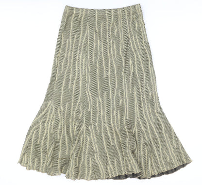 Stephen Womens Gold Geometric Polyester Swing Skirt Size 16