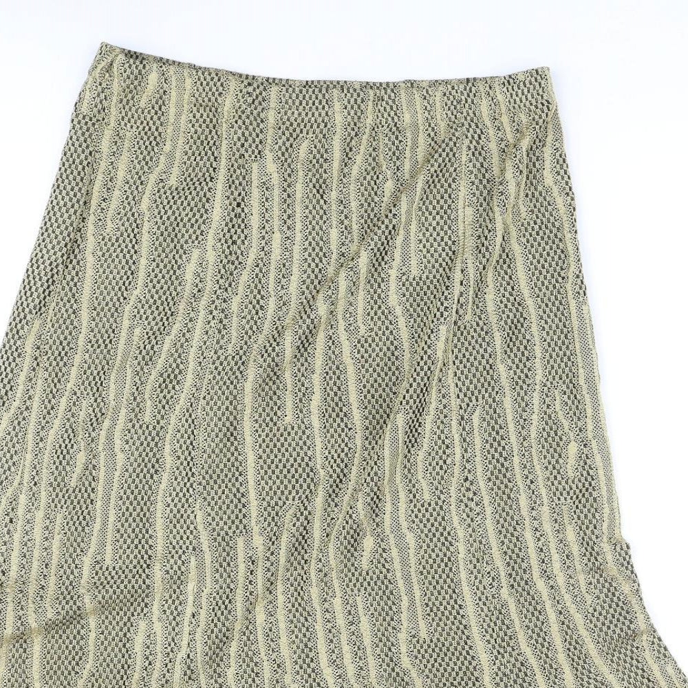 Stephen Womens Gold Geometric Polyester Swing Skirt Size 16