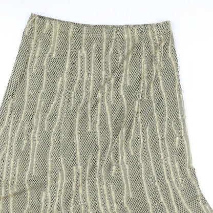 Stephen Womens Gold Geometric Polyester Swing Skirt Size 16