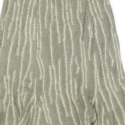 Stephen Womens Gold Geometric Polyester Swing Skirt Size 16