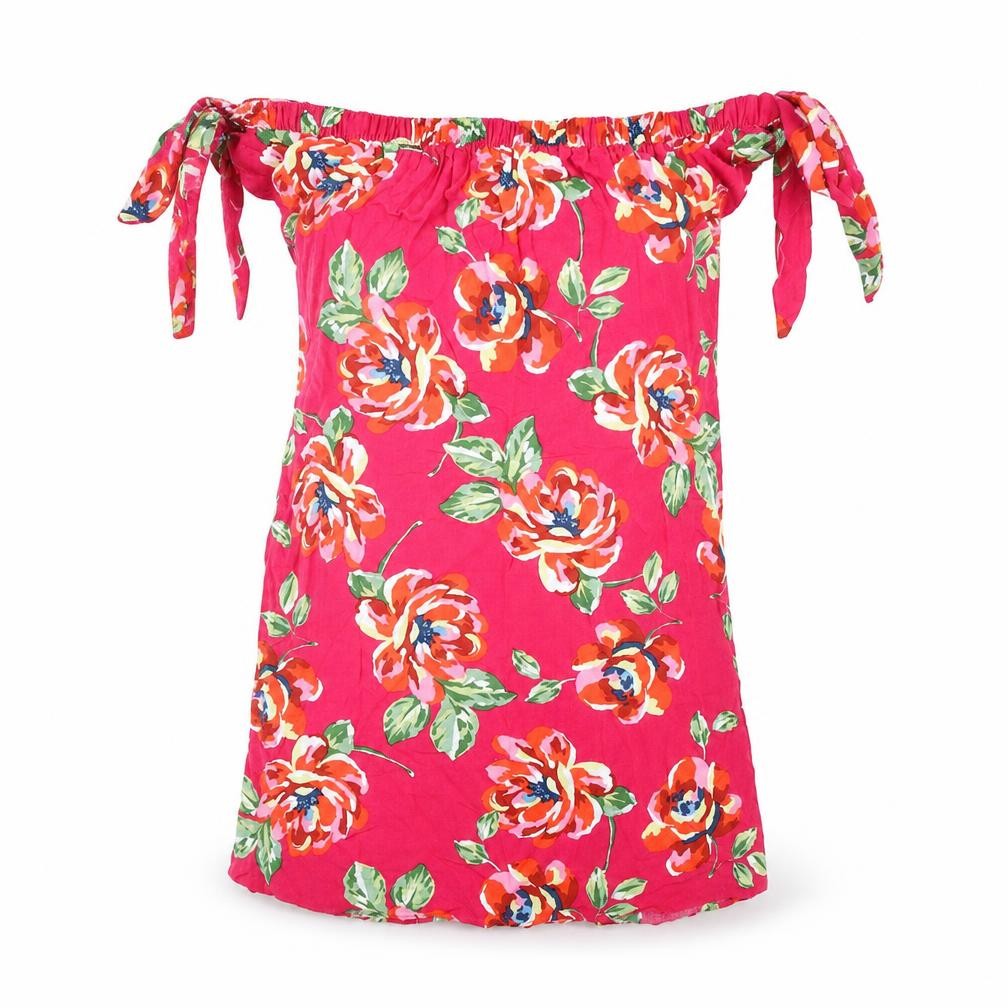 Papaya Womens Pink Floral Polyester A-Line Size 12 Off the Shoulder Pullover