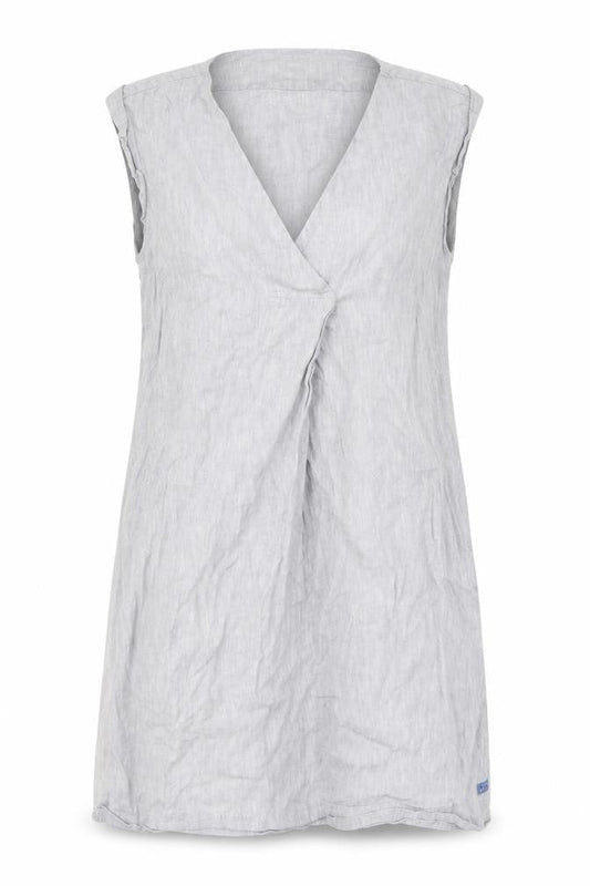 Batela Womens Grey Cotton Shift Size 8 V-Neck Pullover
