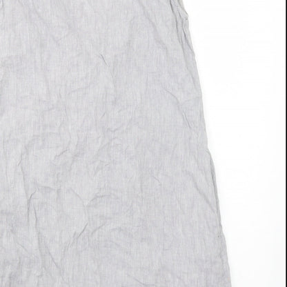 Batela Womens Grey Cotton Shift Size 8 V-Neck Pullover