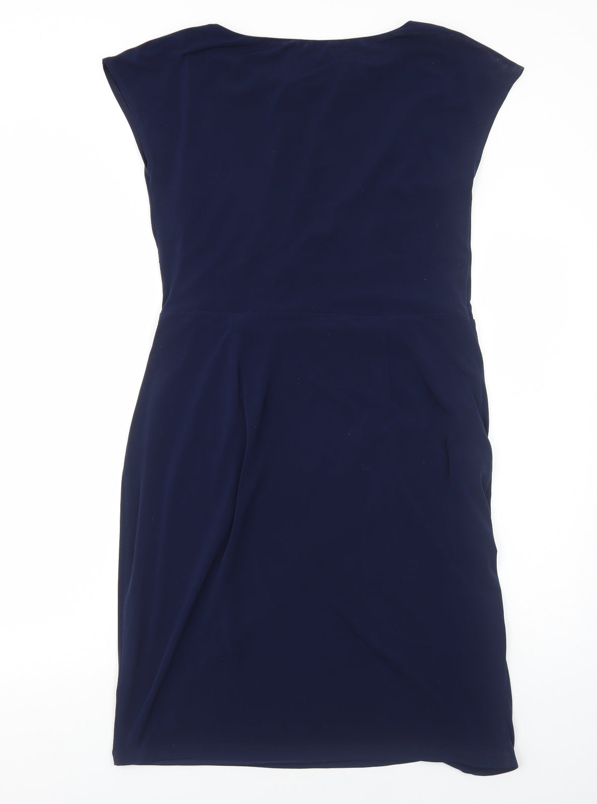 Marks and Spencer Womens Blue Polyester A-Line Size 14 Round Neck Pullover