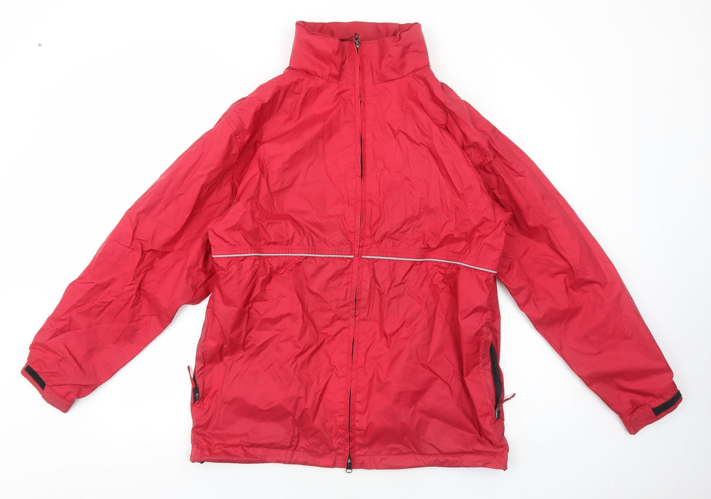 Outdoor Time Mens Red Rain Coat Coat Size M Zip