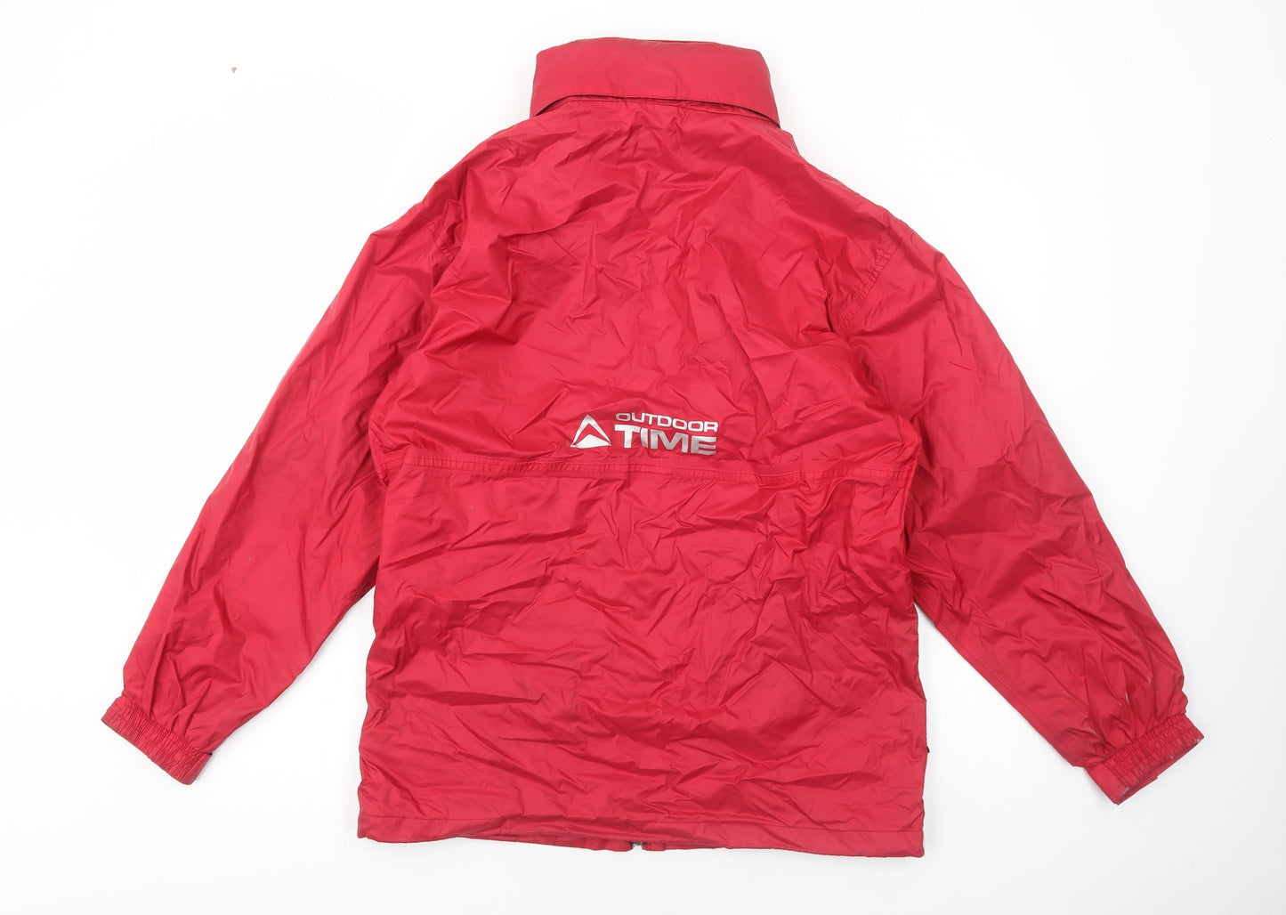 Outdoor Time Mens Red Rain Coat Coat Size M Zip