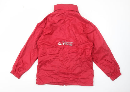 Outdoor Time Mens Red Rain Coat Coat Size M Zip
