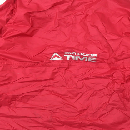 Outdoor Time Mens Red Rain Coat Coat Size M Zip