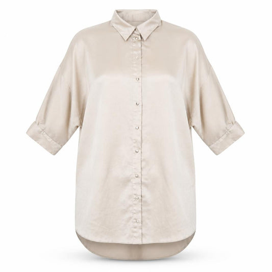 New Look Womens Gold Polyester Shirt Dress Size 8 Collared Button
