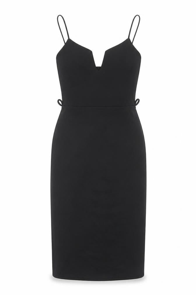 Poisson Womens Black Polyester Shift Size S V-Neck Pullover