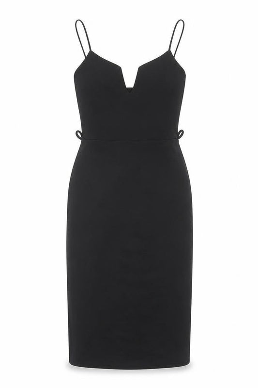 Poisson Womens Black Polyester Shift Size S V-Neck Pullover