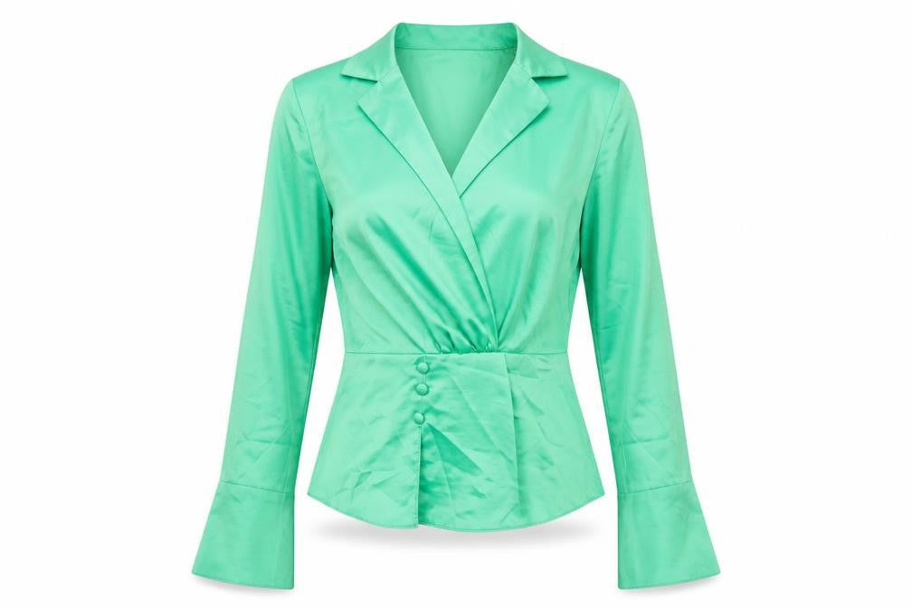 ASOS Womens Green Polyester Basic Blouse Size 8 V-Neck