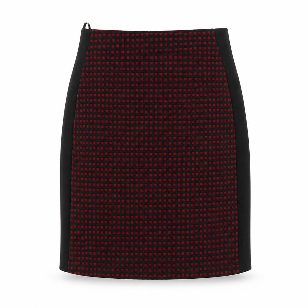 Roman Womens Black Geometric Polyester A-Line Skirt Size 10
