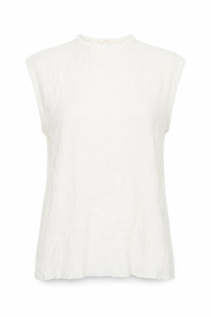 Zara Womens White Polyester Basic Blouse Size S Mock Neck - Asymmetric