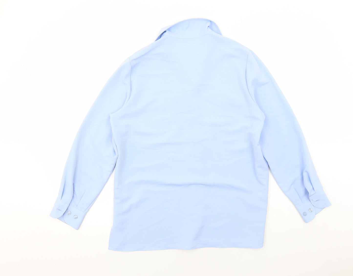 Marks and Spencer Womens Blue Polyester Basic Button-Up Size 12 Collared