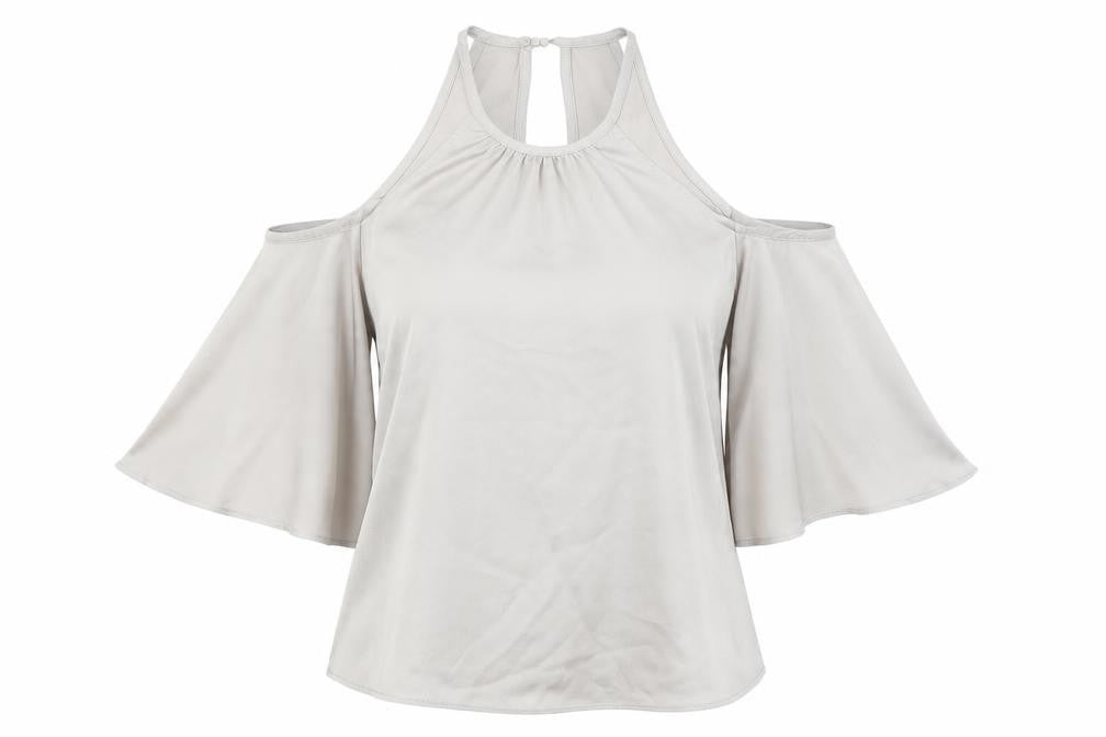 New Look Womens Beige Viscose Basic Tank Size 6 Round Neck - Cold Shoulders