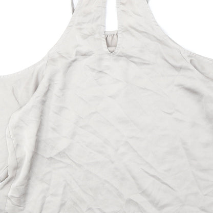 New Look Womens Beige Viscose Basic Tank Size 6 Round Neck - Cold Shoulders