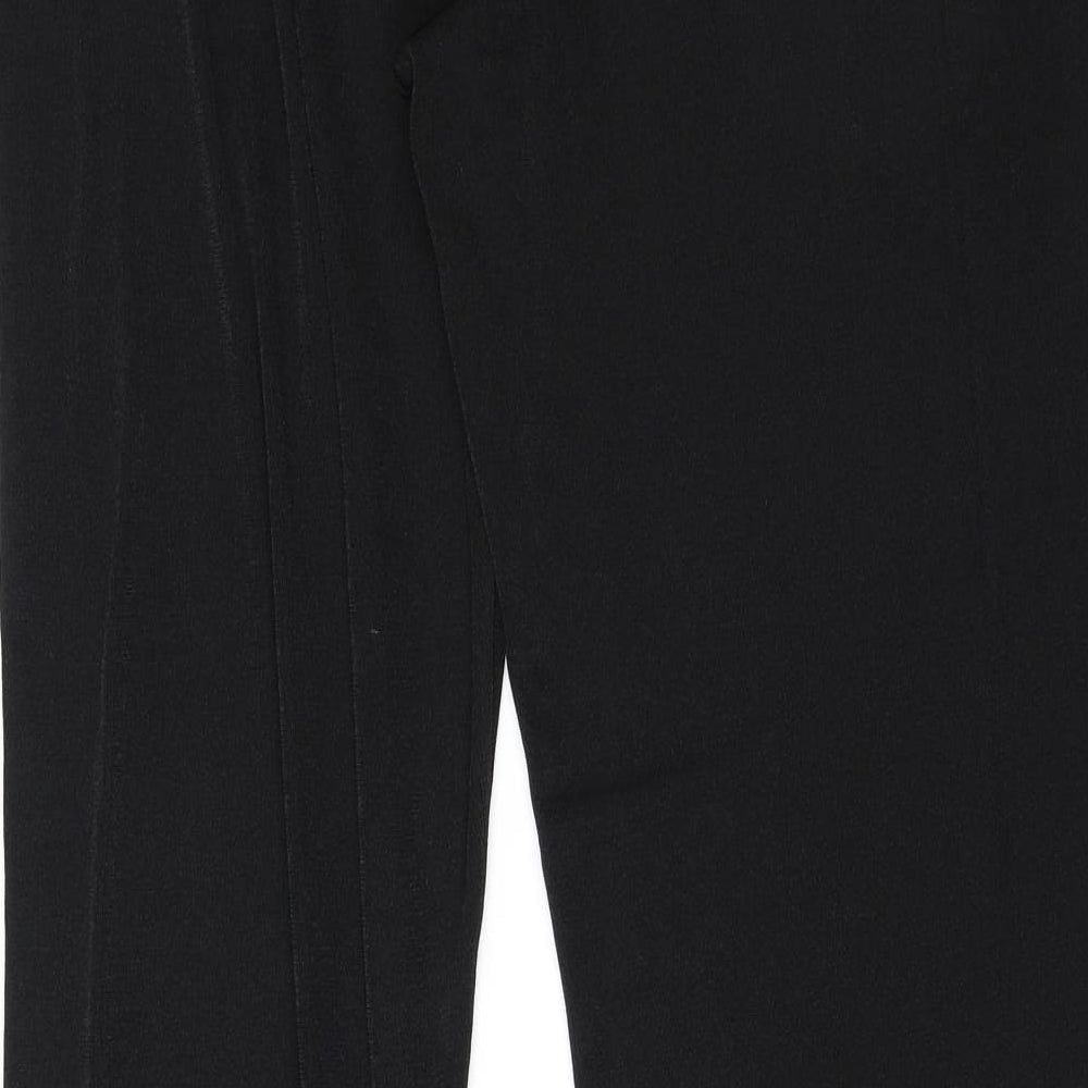 Preworn Womens Black Polyester Trousers Size 16 Regular