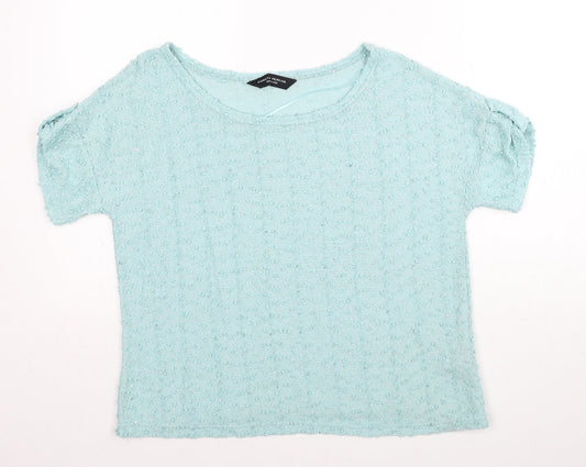 Dorothy Perkins Womens Blue Boat Neck Polyester Pullover Jumper Size 10