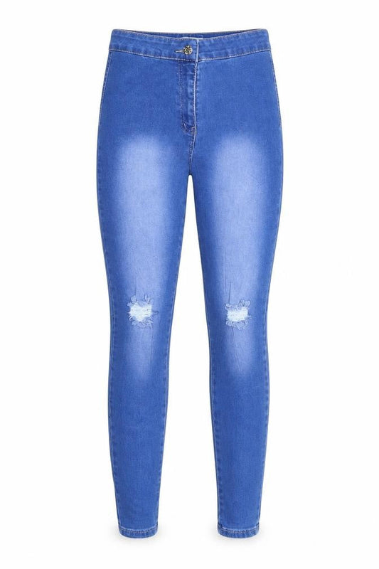 Miss Trendy Womens Blue Cotton Skinny Jeans Size 10 Regular Zip
