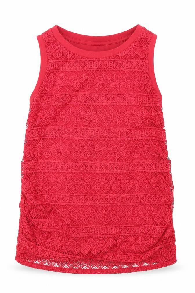 Dorothy Perkins Womens Red Geometric Polyester Basic Blouse Size 6 Round Neck