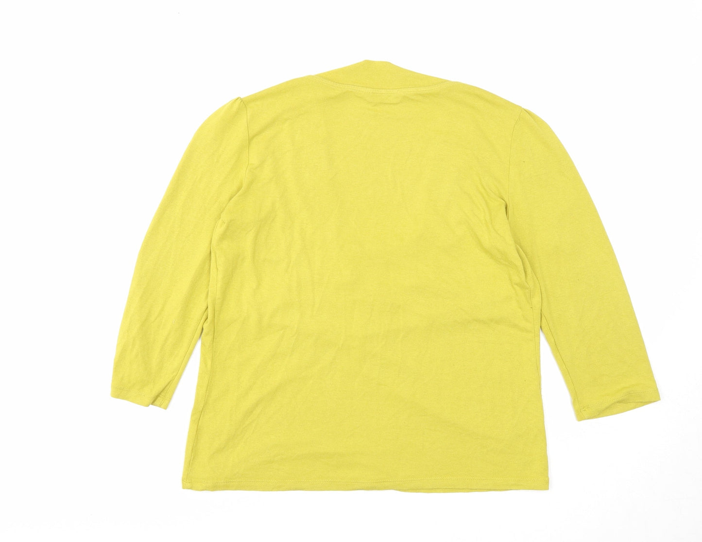 Marks and Spencer Womens Yellow Viscose Basic Blouse Size 10 Scoop Neck