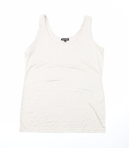 Marble Womens Beige Polyester Basic Tank Size 14 Round Neck