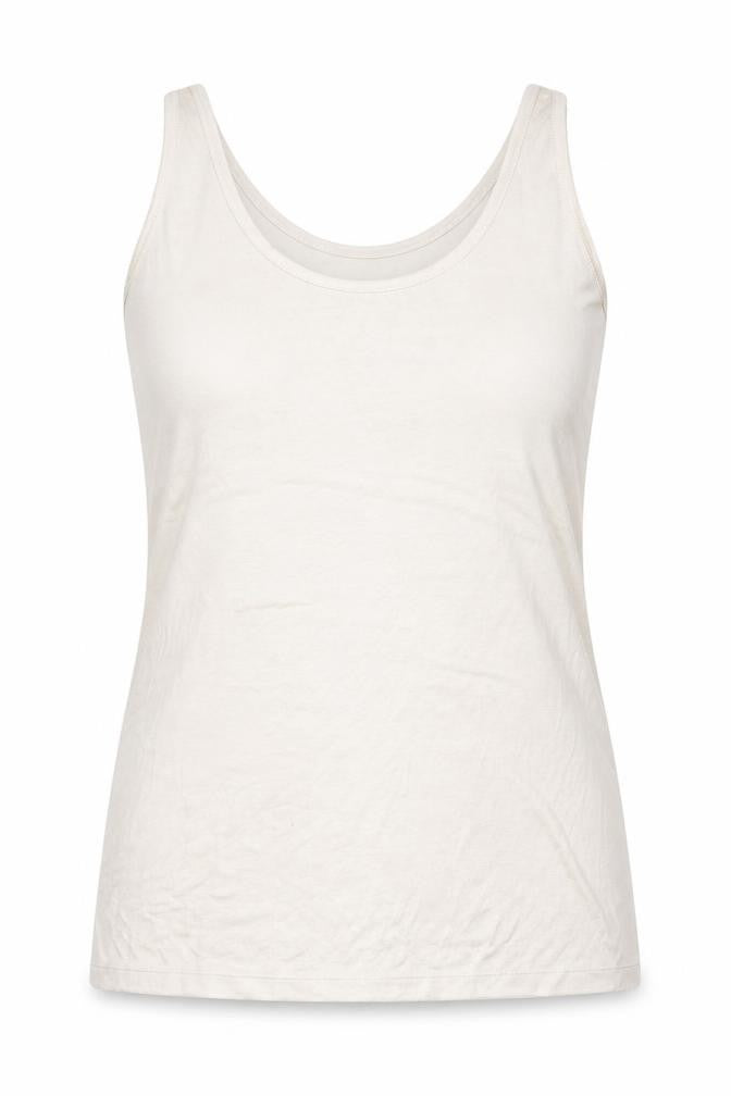 Marble Womens Beige Polyester Basic Tank Size 14 Round Neck