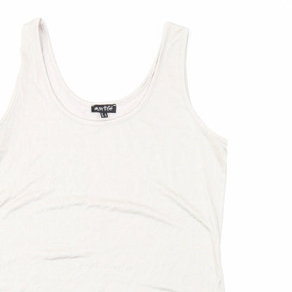Marble Womens Beige Polyester Basic Tank Size 14 Round Neck