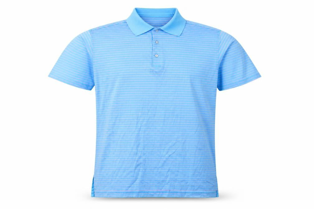 Bobby Jones Mens Blue Striped Cotton Polo Size S Collared Button