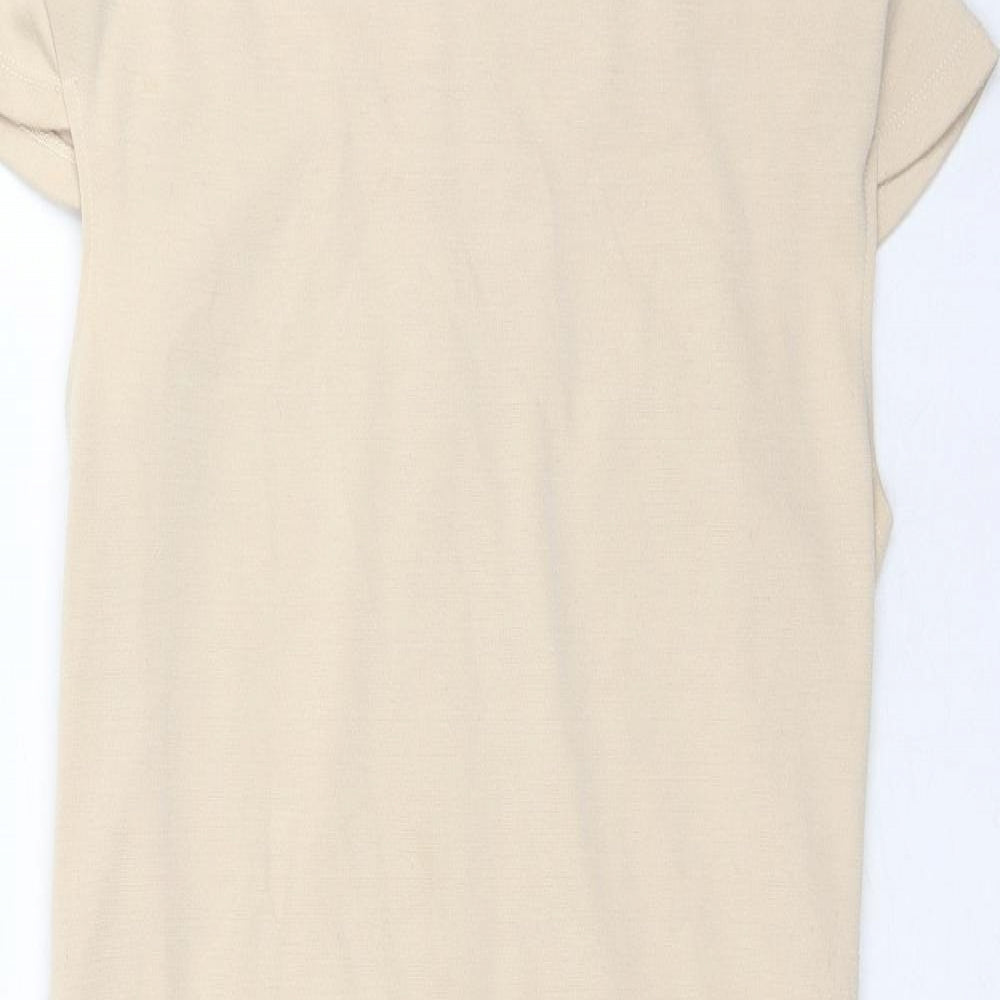 NEXT Womens Beige Polyester Bodycon Size 12 Off the Shoulder Zip