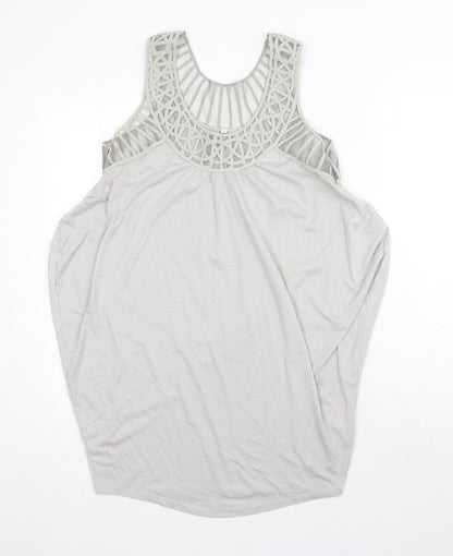Preworn Womens Grey Polyester Basic Tank Size M Round Neck