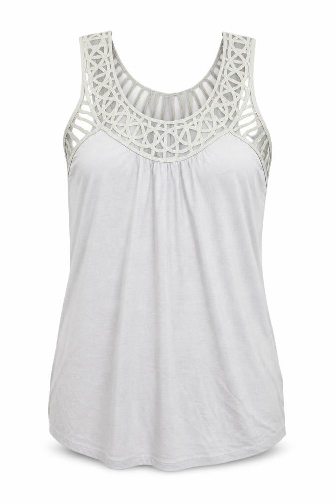 Preworn Womens Grey Polyester Basic Tank Size M Round Neck